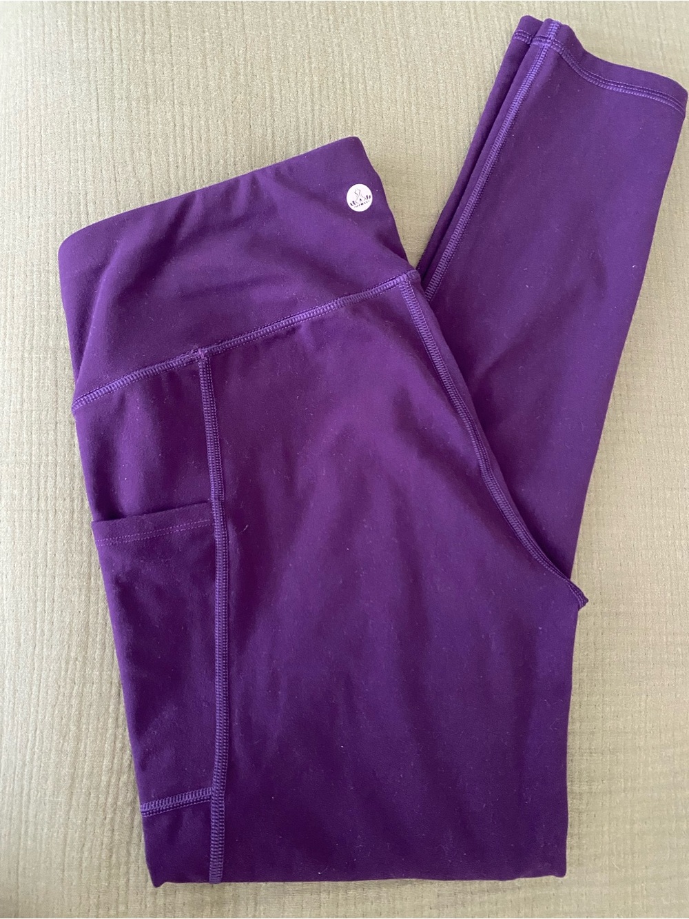 Heathyoga Women’s High-Waist Purple Leggings with Side Pocket